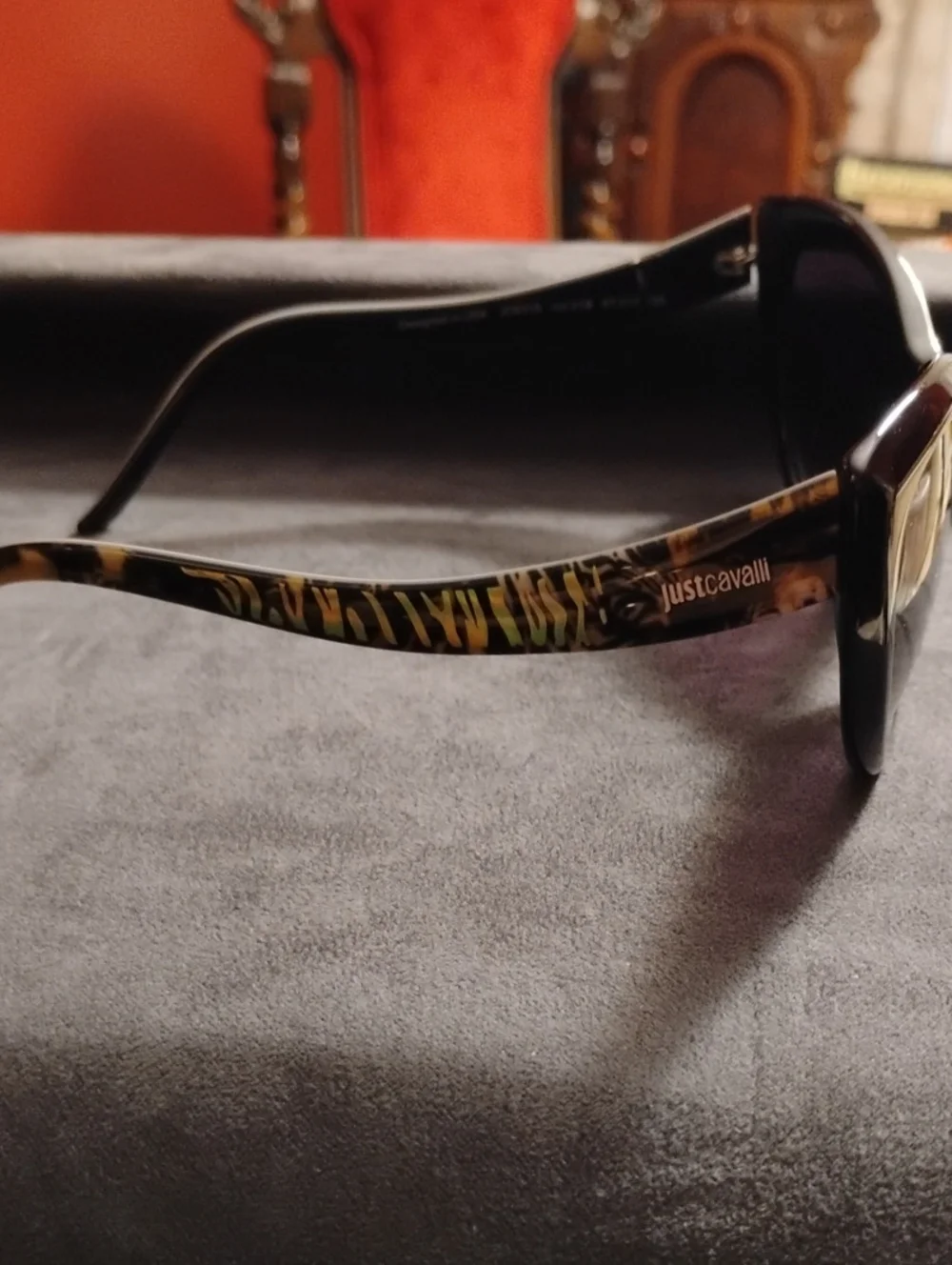 Just Cavalli Black Cat Eye Sunglasses with Case And Cloth